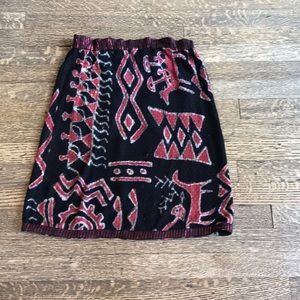 African print knit skirt